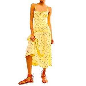 Free People Yellow Dress with Red Accents. NWOT
